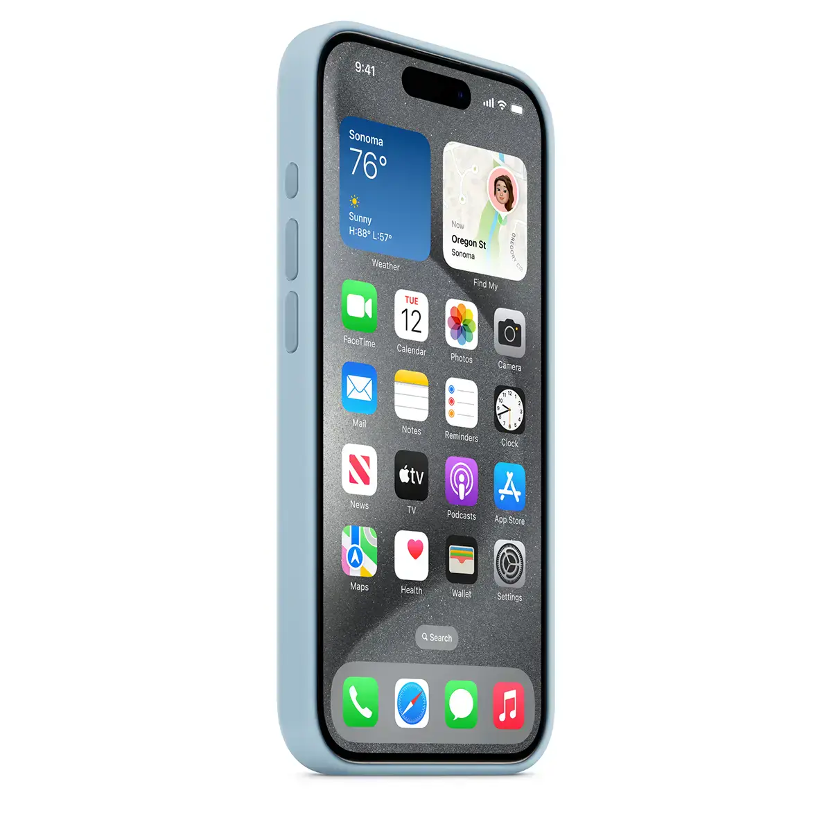 Чехол Apple iPhone 15 Pro Silicone Case with MagSafe Lux Copy - Light Blue