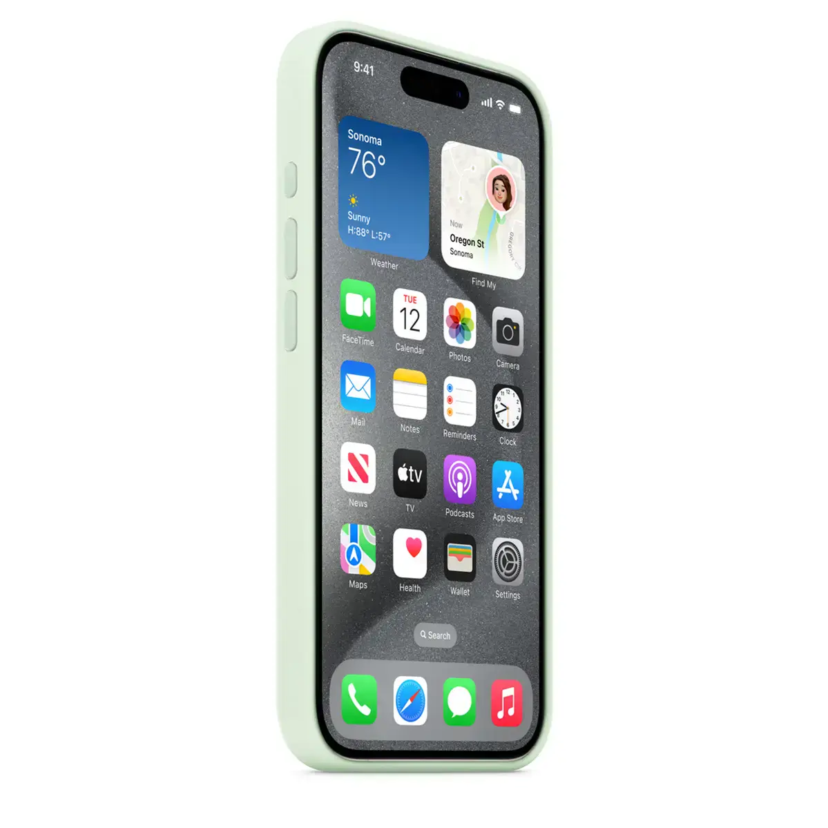 Чехол Apple iPhone 15 Pro Silicone Case with MagSafe Lux Copy - Soft Mint