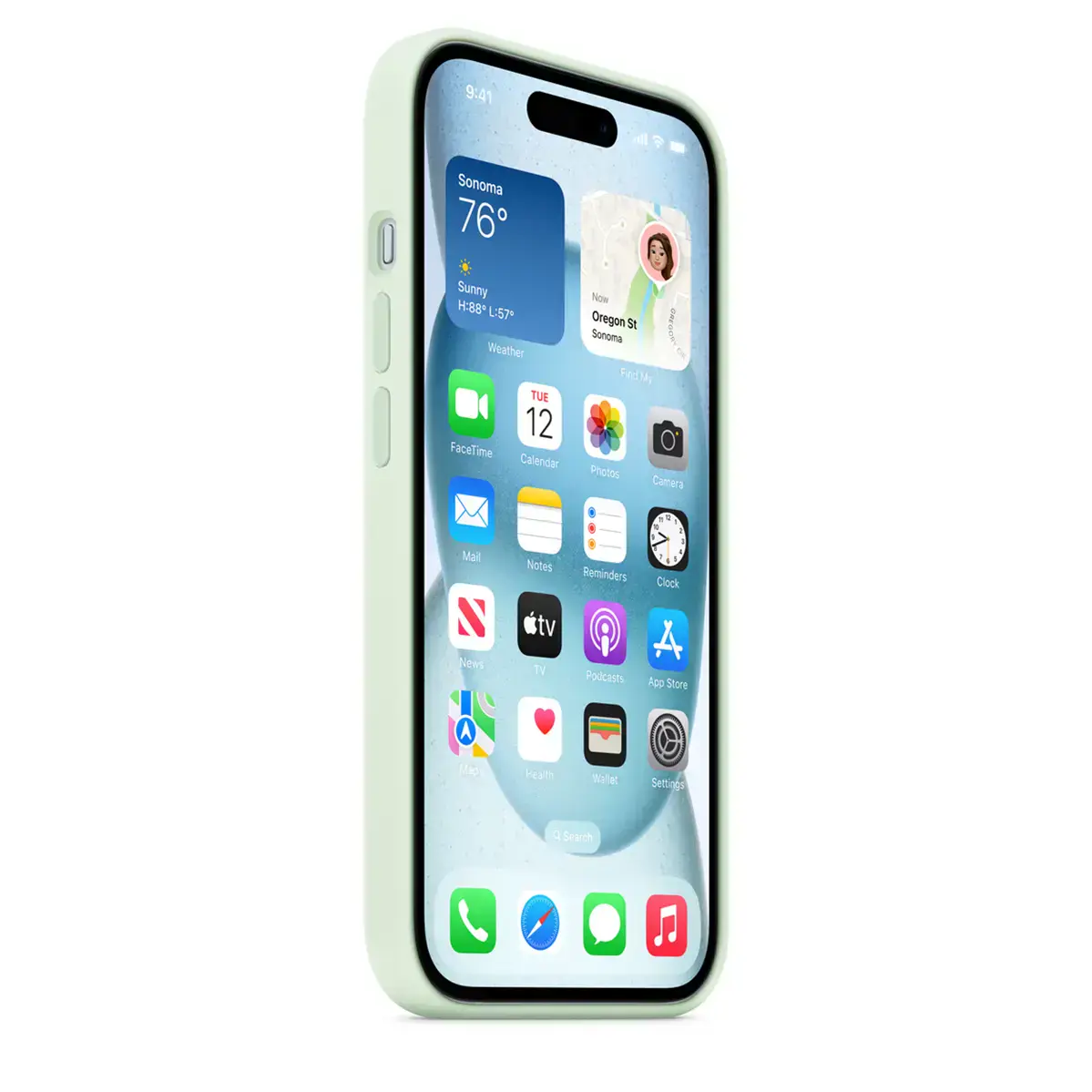Чохол Apple iPhone 15 Silicone Case with MagSafe Lux Copy - Soft Mint