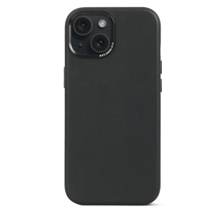 Чохол DECODED Leather Back Cover for iPhone 15 - Black (D24IPO15BC1BK)