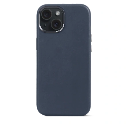 Чохол DECODED Leather Back Cover for iPhone 15 - True Navy (D24IPO15BC1NY)