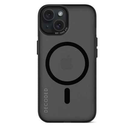 Чохол DECODED Recycled Plastic Grip Case for iPhone 15 - Transparant Black (D24IPO15BCT2FK)