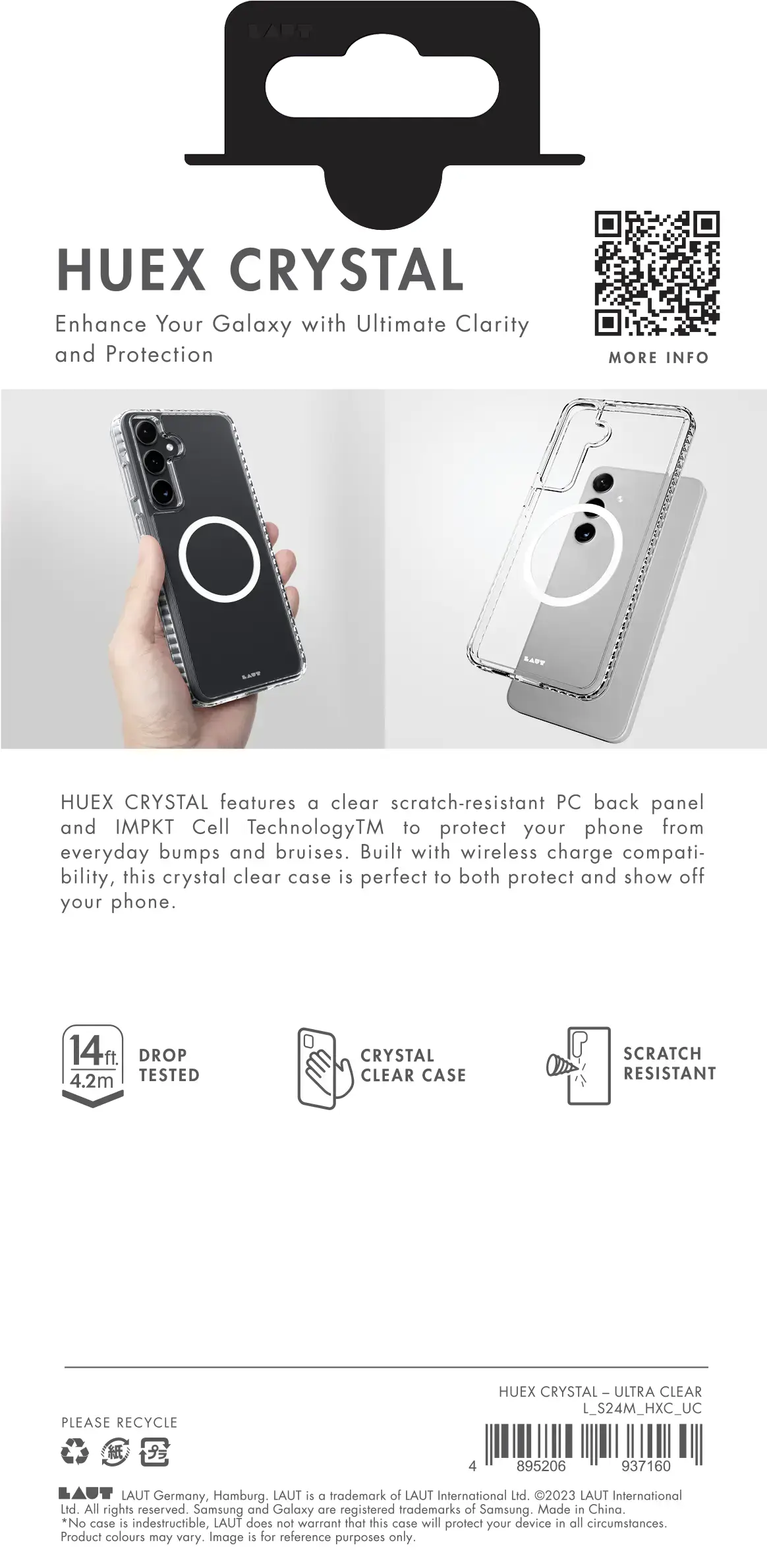 Чохол LAUT HUEX CRYSTAL для Samsung Galaxy S24 Plus - Clear (L_S24M_HXC_UC)