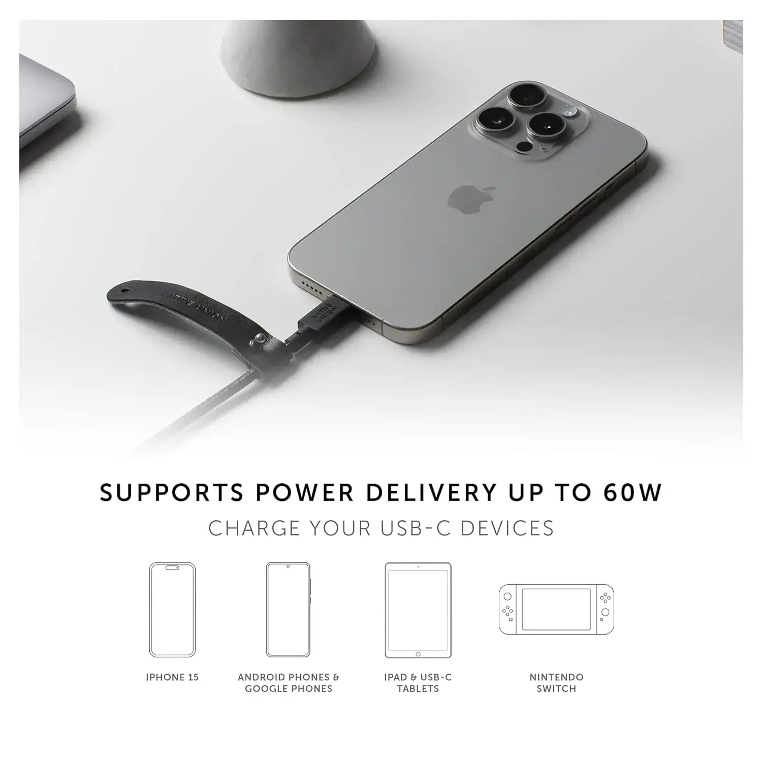 Кабель Native Union Belt Cable USB-A to USB-C Cosmos Black (1.2 m) (BELT-AC-COS-NP)