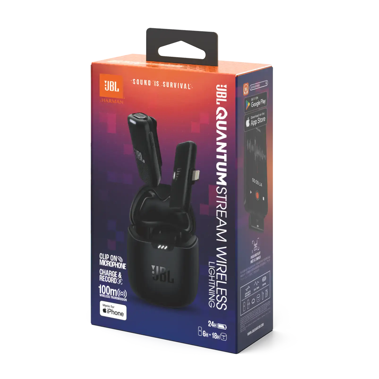 Микрофон петличный JBL Quantum Stream Wireless Lightning - Black (JBLSTRMWLLGHTBLK)