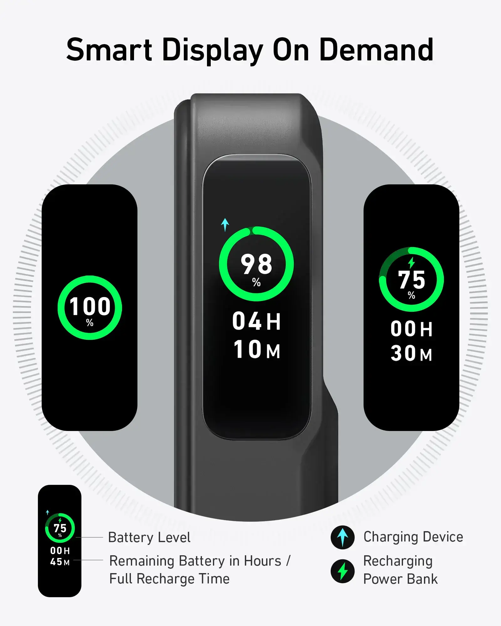 Портативний зарядний пристрій [Power Bank] з MagSafe, екраном та підставкою Anker MagGo Power Bank 10K - Black