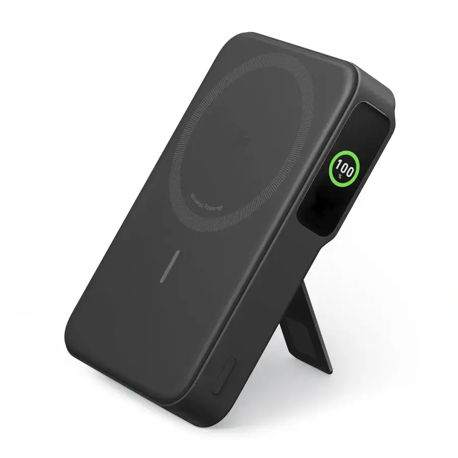 Магнітний павербенк екраном та підставкою Anker MagGo Power Bank 10K 15W Qi2 - Black / Interstellar Gray (A1654G11, A1654P11, A1654011)