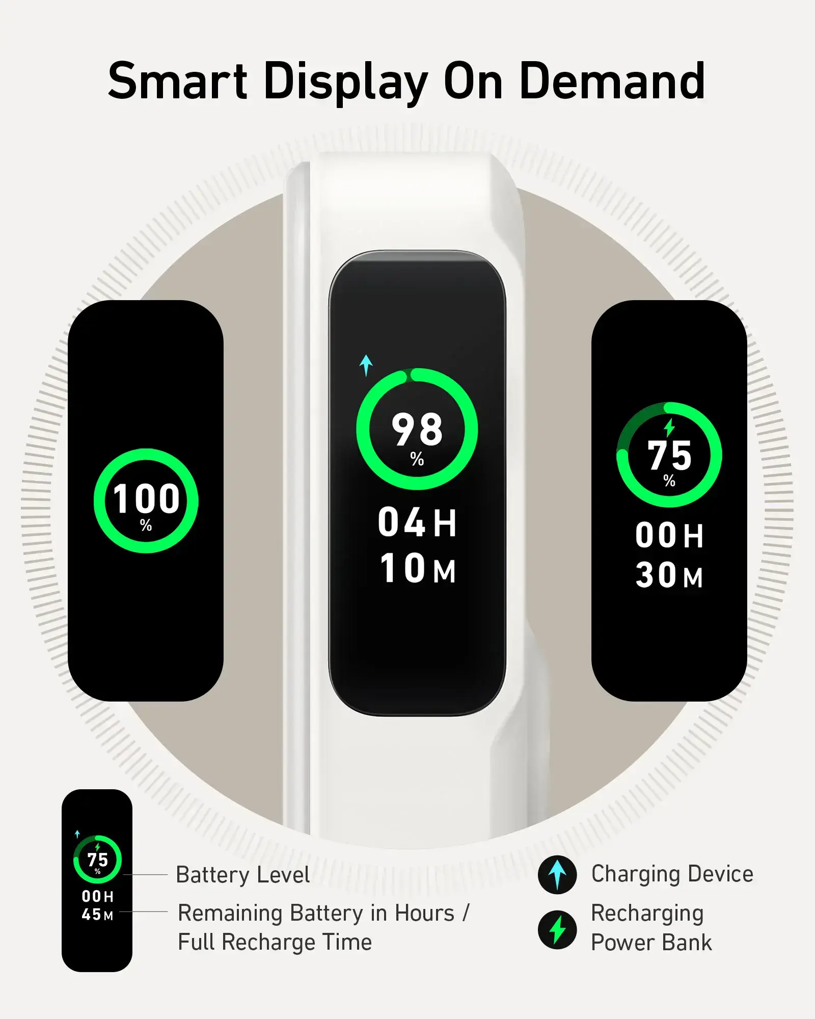 Портативний зарядний пристрій [Power Bank] з MagSafe, екраном та підставкою Anker MagGo Power Bank 10K - White (A1654021)