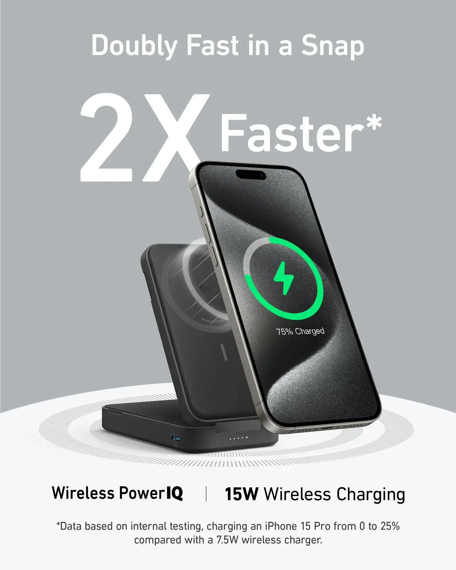 Портативний зарядний пристрій [Power Bank] з MagSafe та підставкою Anker MagGo Power Bank 6.6K - Black