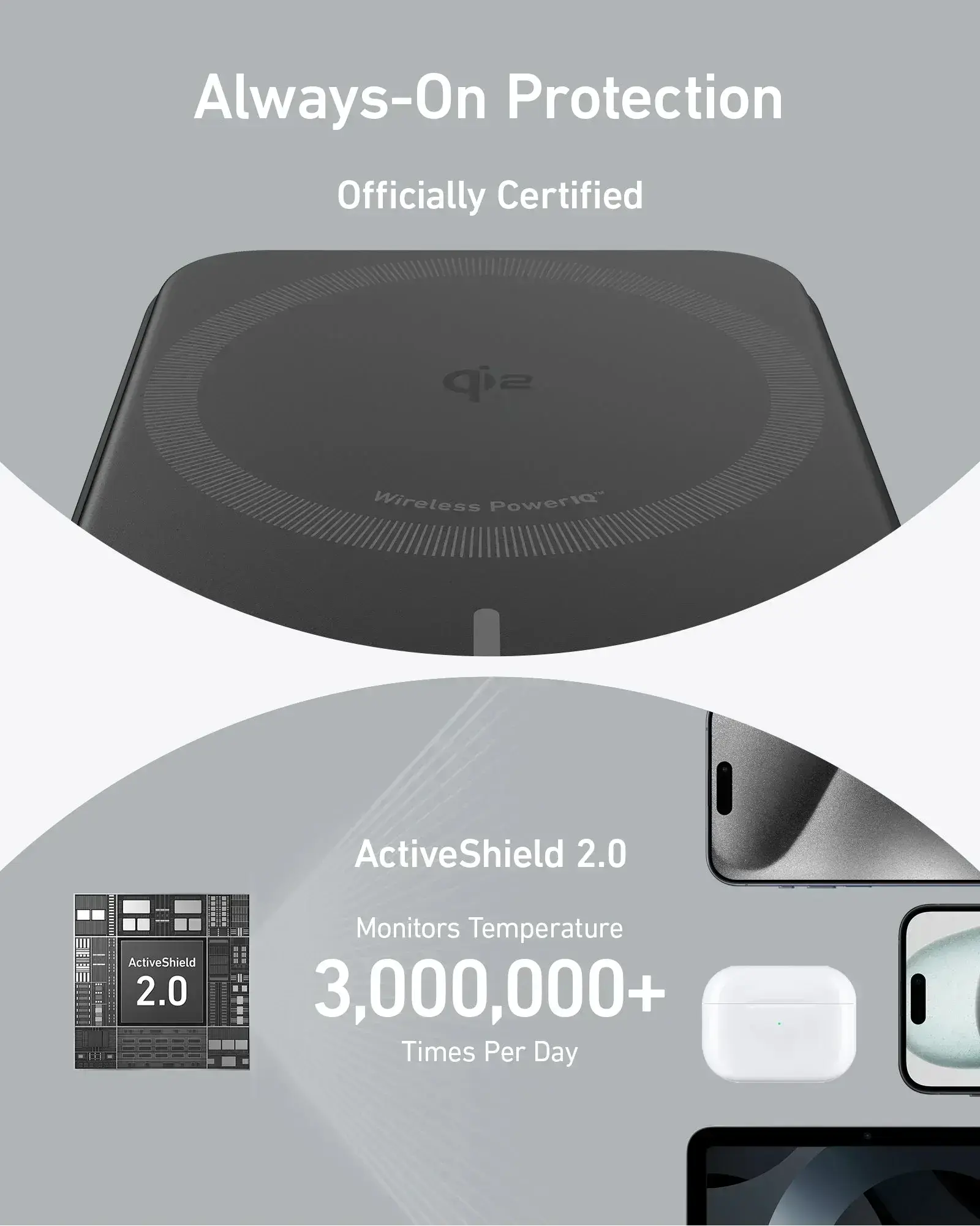 Портативний зарядний пристрій [Power Bank] з MagSafe та підставкою Anker MagGo Power Bank 6.6K - Black
