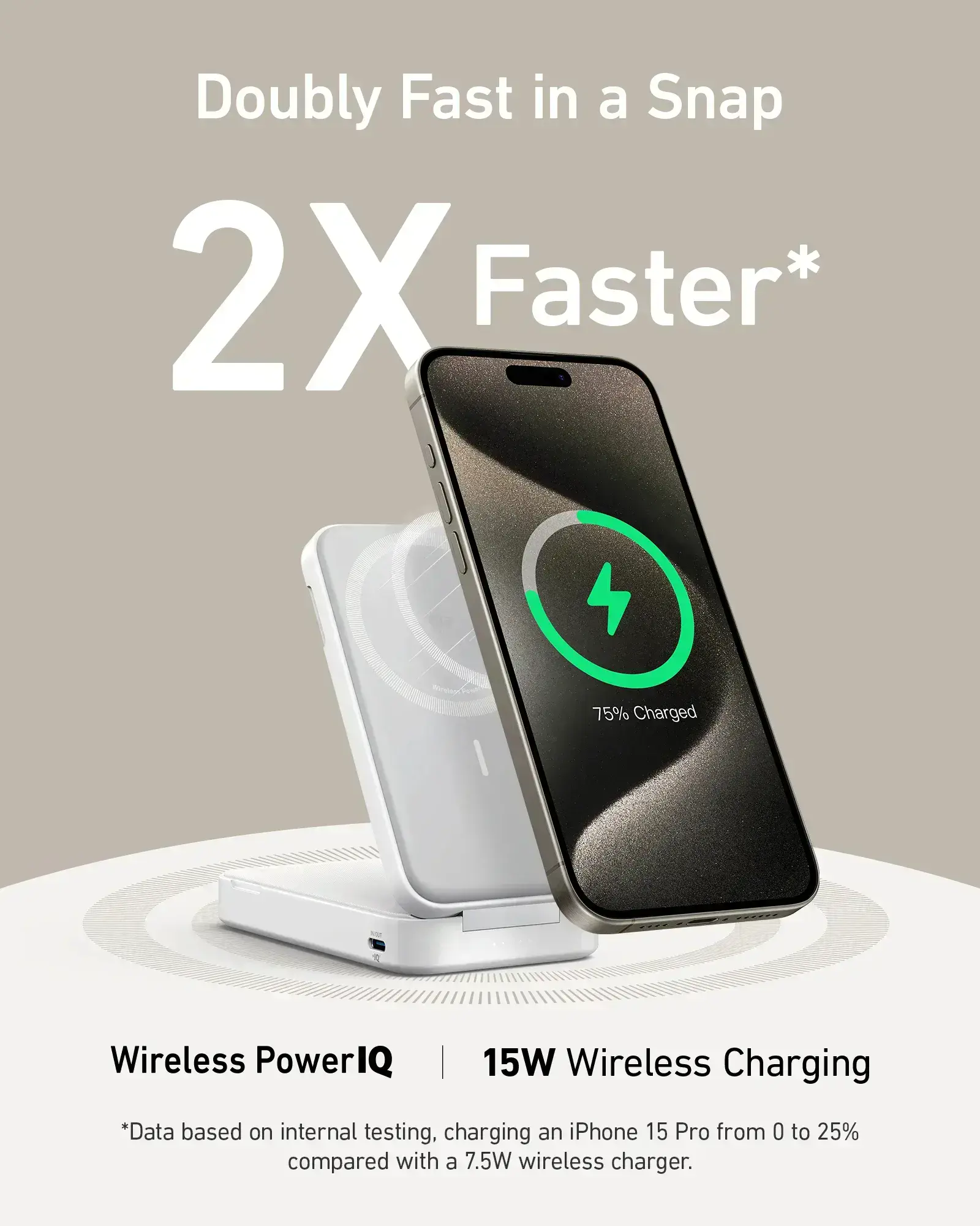 Портативний зарядний пристрій [Power Bank] з MagSafe та підставкою Anker MagGo Power Bank 6.6K - White