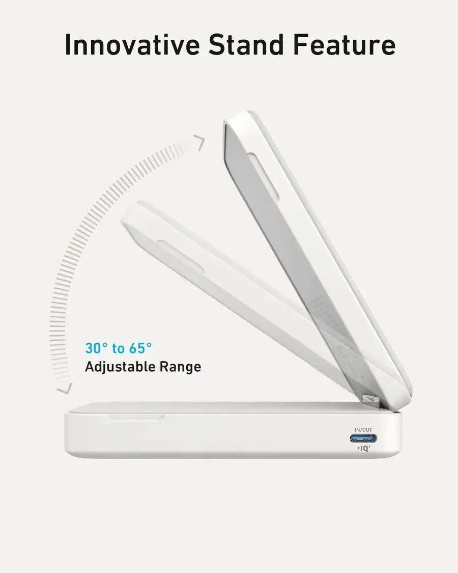 Портативное зарядное устройство [Power Bank] с MagSafe и подставкой Anker MagGo Power Bank 6.6K - White