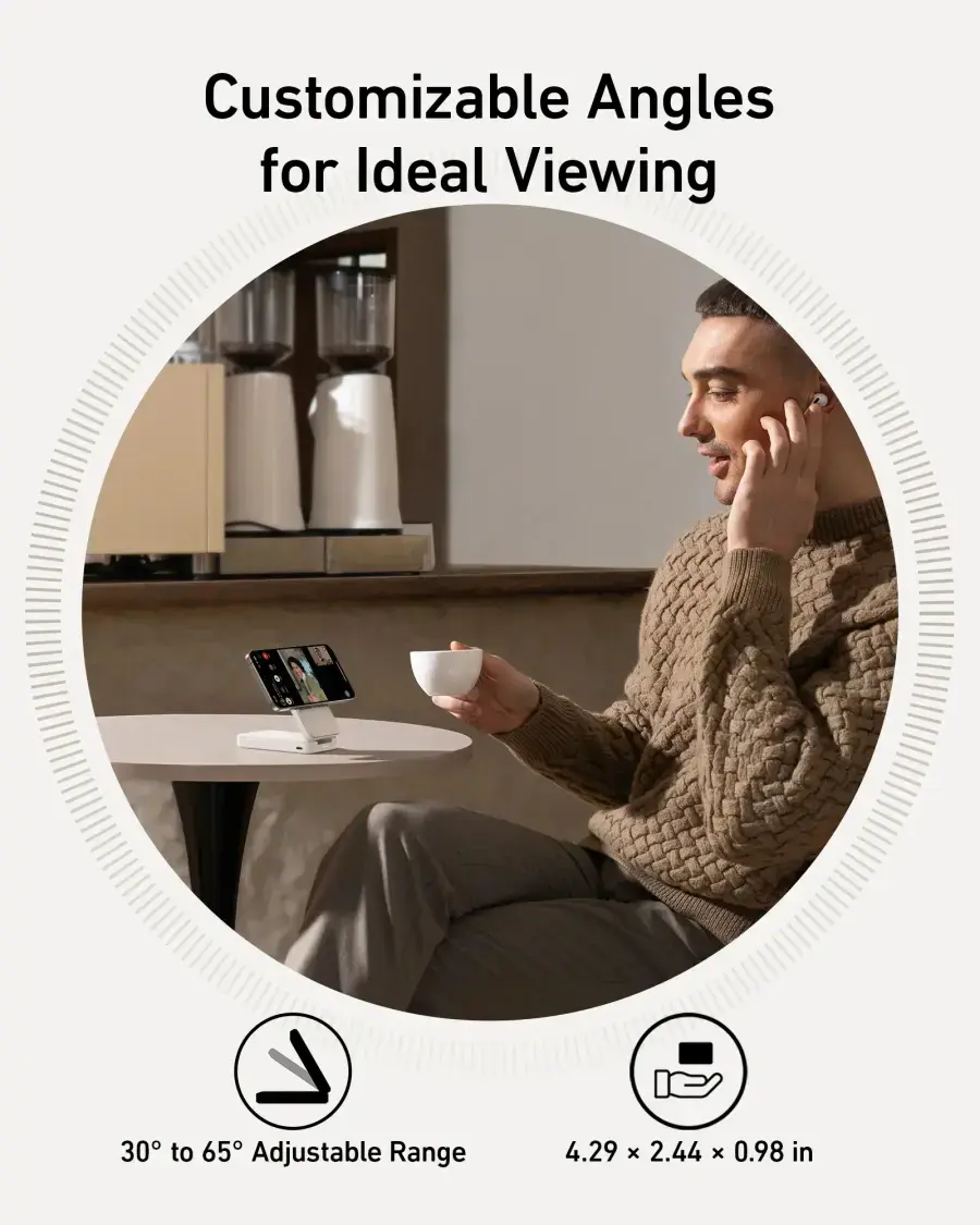 Портативное зарядное устройство [Power Bank] с MagSafe и подставкой Anker MagGo Power Bank 6.6K - White