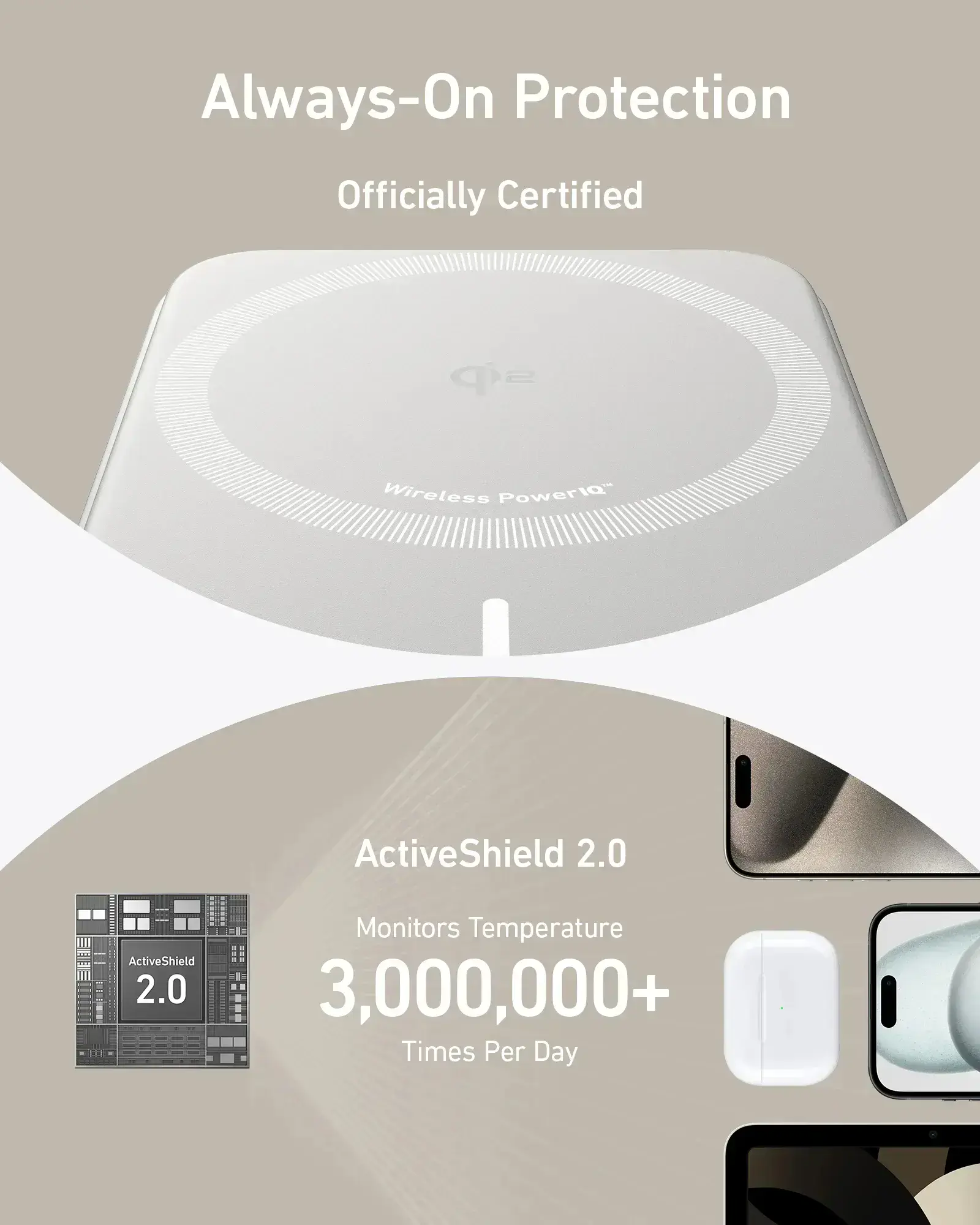 Портативний зарядний пристрій [Power Bank] з MagSafe та підставкою Anker MagGo Power Bank 6.6K - White