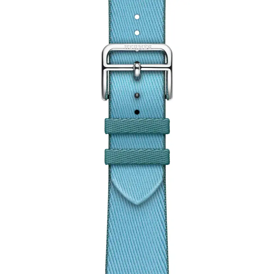 Ремешок Apple Watch Hermès 38/40/41/42mm Bleu Céleste/Bleu Jean Twill Jump Single Tour (MWP63)