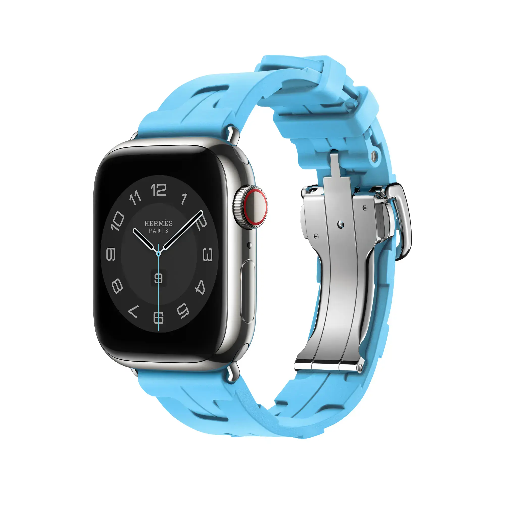 Ремінець Apple Watch Hermès 38/40/41/42mm Bleu Céleste Kilim Single Tour (MWNY3)
