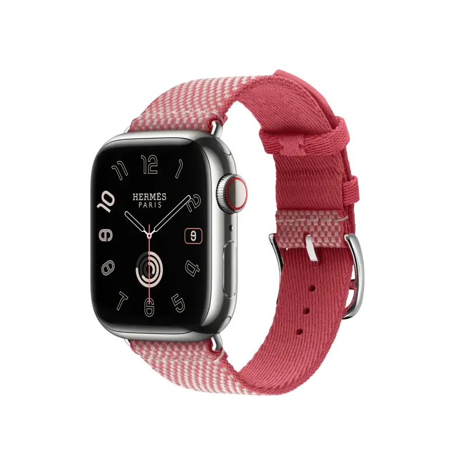 Ремінець Apple Watch Hermès 38/40/41/42mm Framboise/Écru Toile H Single Tour (MWNT3)
