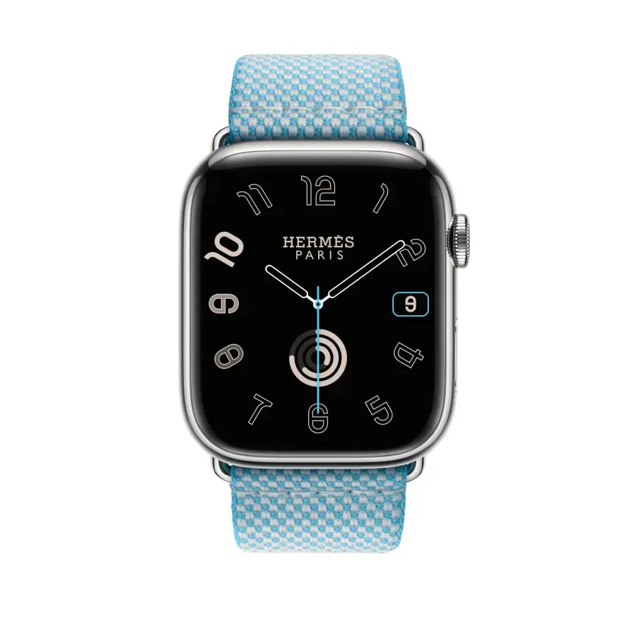 Ремінець Apple Watch Hermès 42/44/45/49mm Bleu Céleste/Écru Toile H Single Tour (MWNW3)