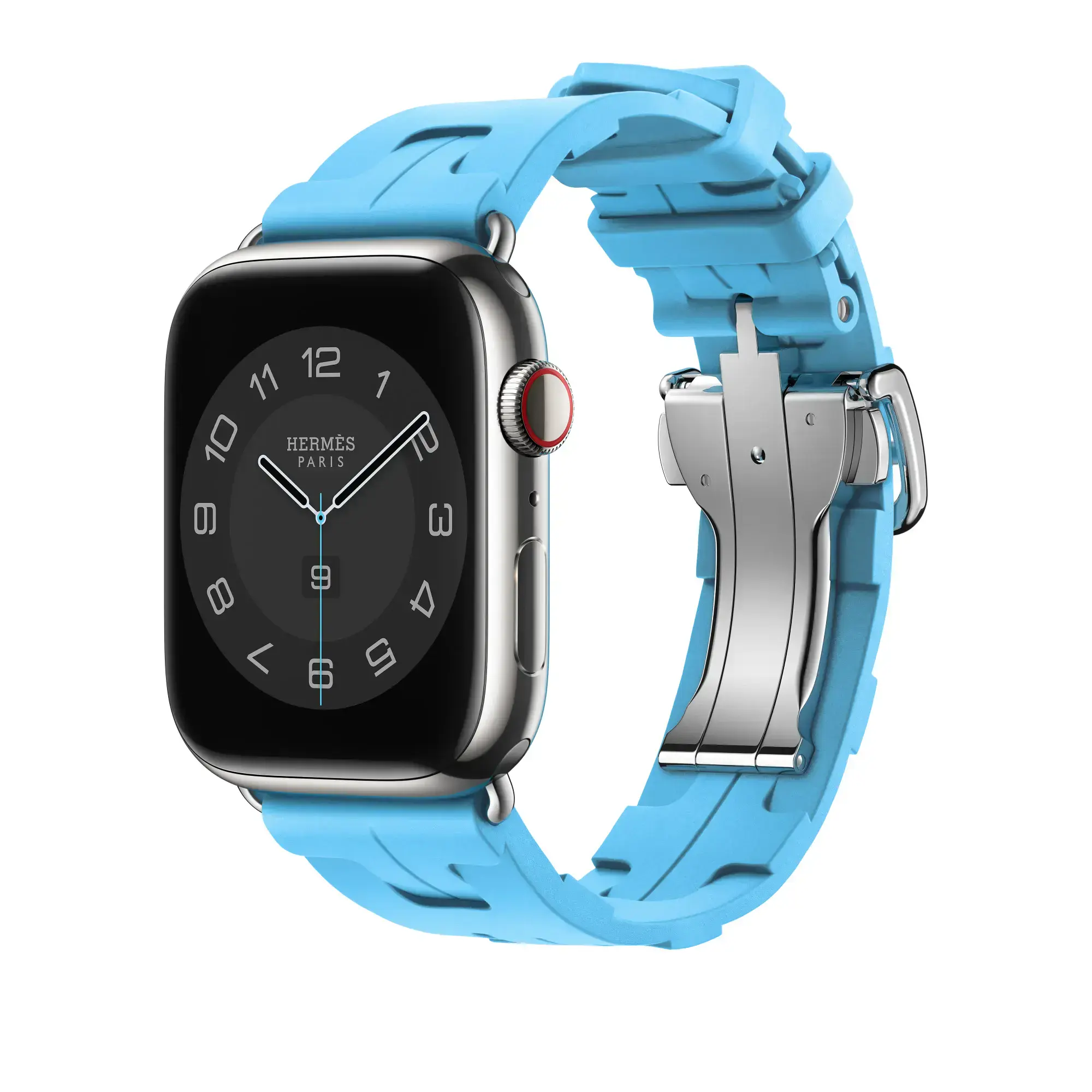Ремінець Apple Watch Hermès 42/44/45/49mm Bleu Céleste Kilim Single Tour (MWP23)