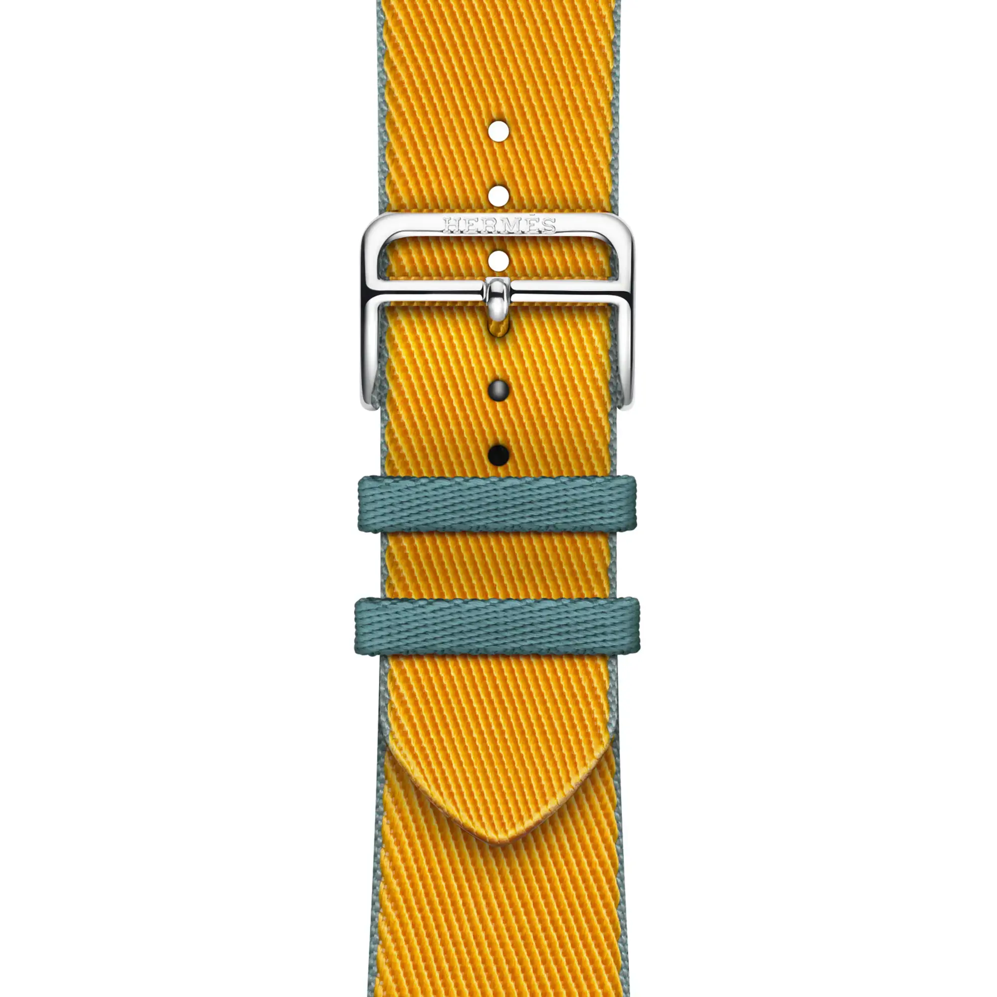 Ремінець Apple Watch Hermès 42/44/45/49mm Jaune d'Or/Bleu Jean Twill Jump Single Tour (MWQY3)