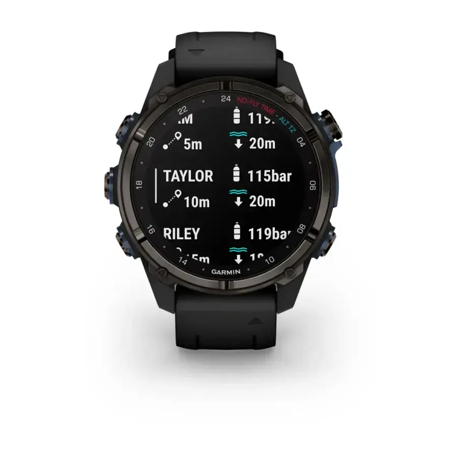 Смарт-годинник Garmin Descent Mk3i – 43 mm Carbon Gray DLC Titanium w. Black Silicone Band (010-02753-10/11)