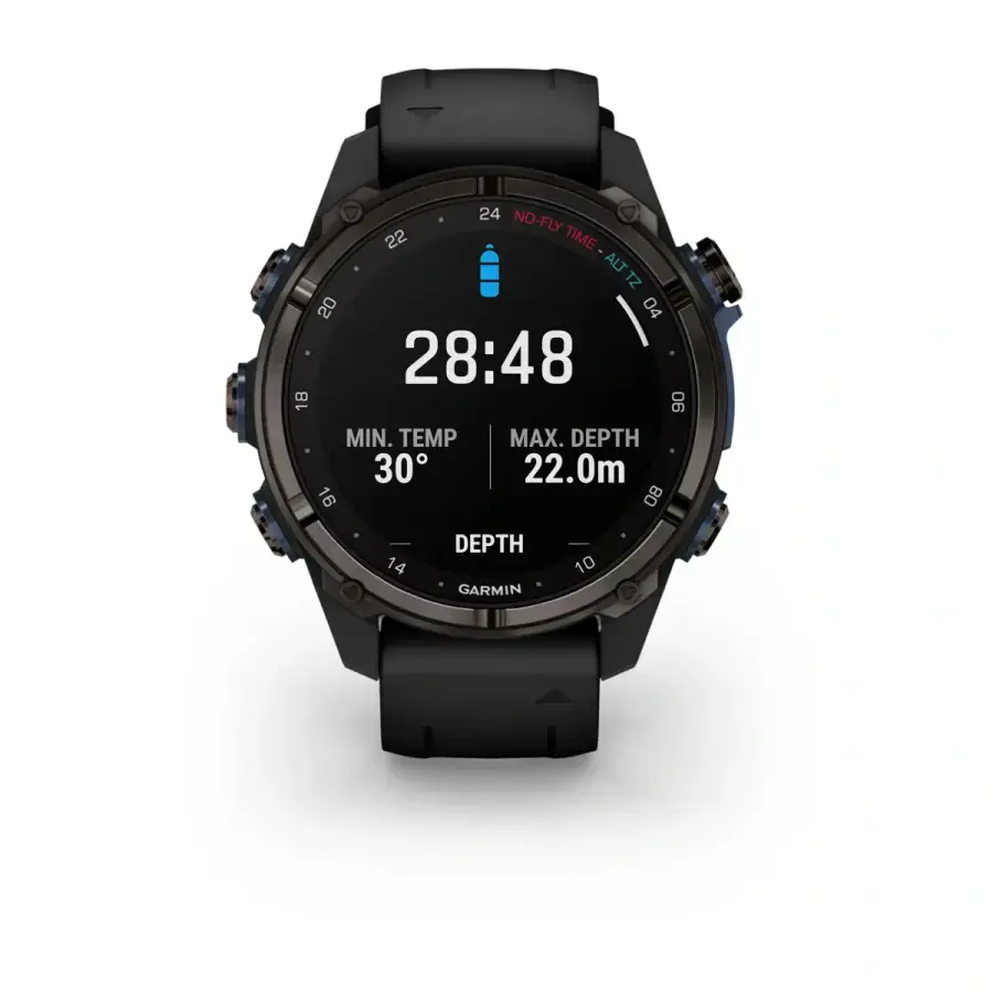 Смарт-годинник Garmin Descent Mk3i – 43 mm Carbon Gray DLC Titanium w. Black Silicone Band (010-02753-10/11)