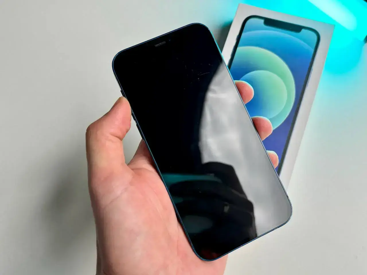 б/у Apple iPhone 12 64GB Blue (MGH93, MGJ83)🔋100%(Состояние - 7/10, Комплект - полный | гарантия - 1 мес.)