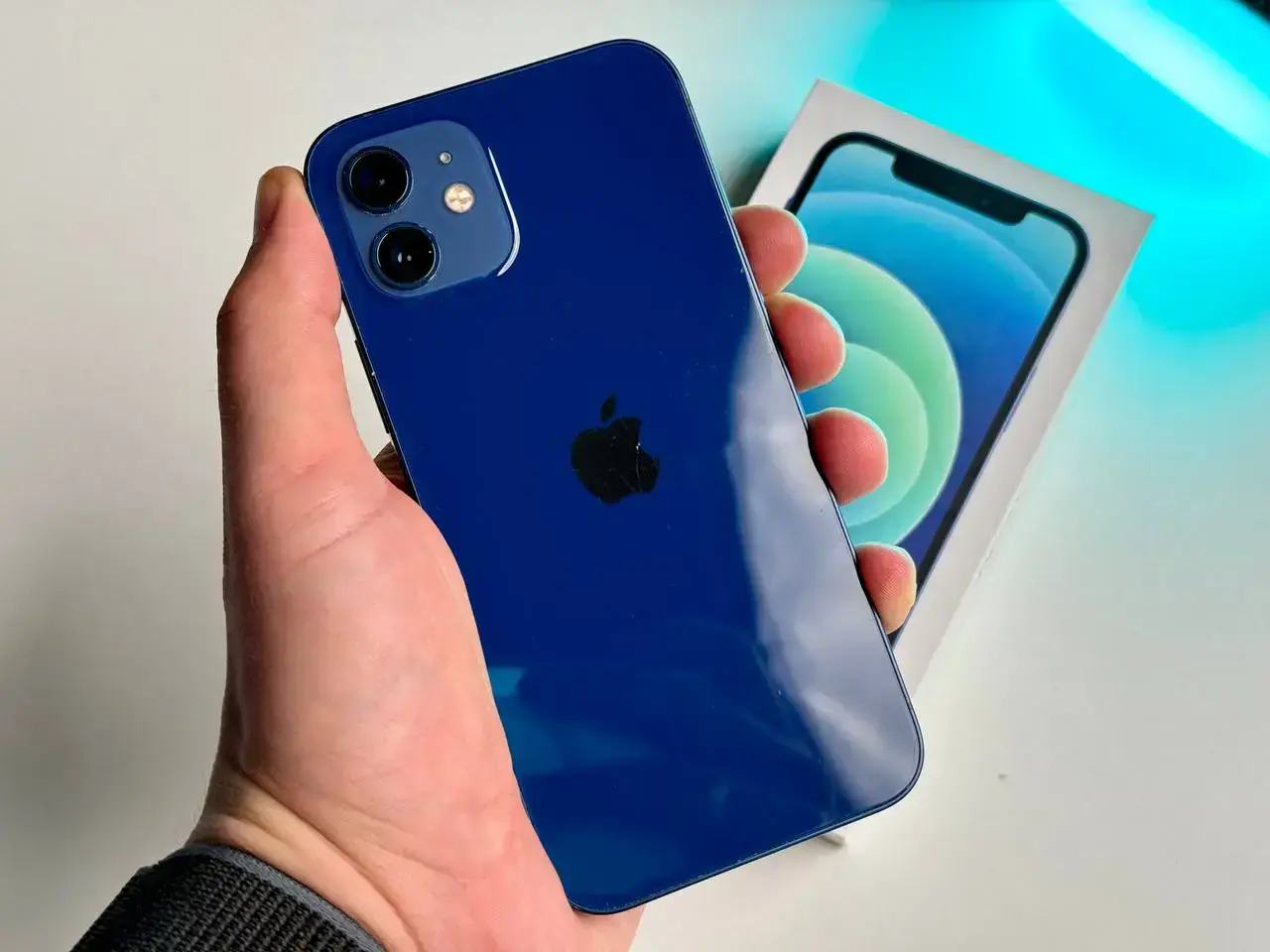 б/у Apple iPhone 12 64GB Blue (MGH93, MGJ83)🔋100%(Состояние - 7/10, Комплект - полный | гарантия - 1 мес.)