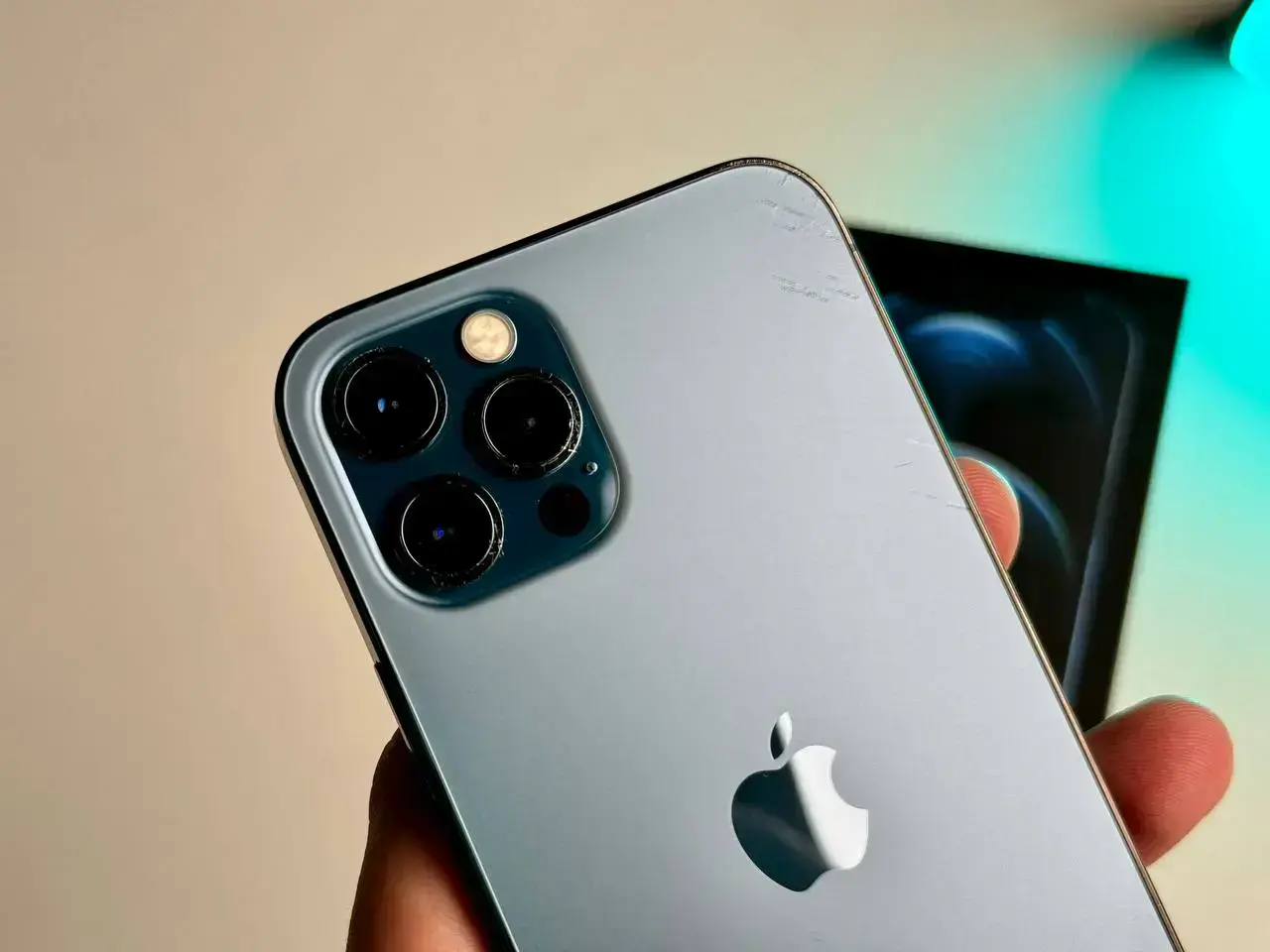 Б/у Apple iPhone 12 Pro 256GB Pacific Blue (MGLW3, MGMT3)🔋84% (Состояние - 7/10, Комплект - полный | гарантия - 1 мес.)