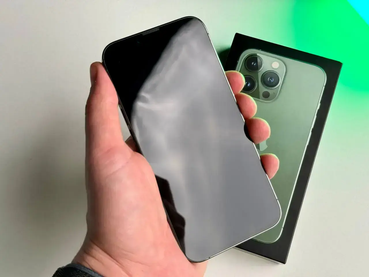 Б/У Apple iPhone 13 Pro 128GB Alpine Green (MNDT3, MNE23) - Состояние: хороший | Аккумулятор: 100% | Комплект: полный | Гарантія: 1 мес.