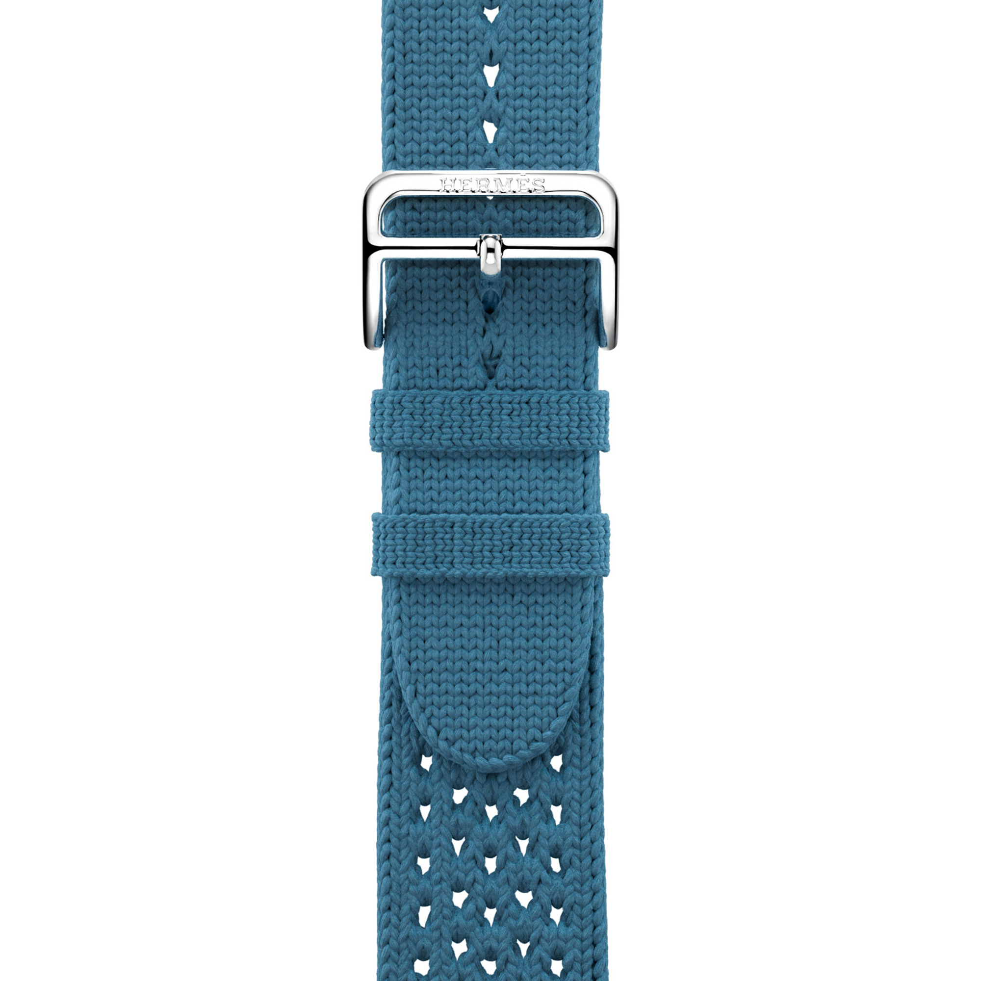 Ремінець Apple Watch Hermès 42/44/45/49mm Bleu Jean Tricot Single Tour (MWPA3)
