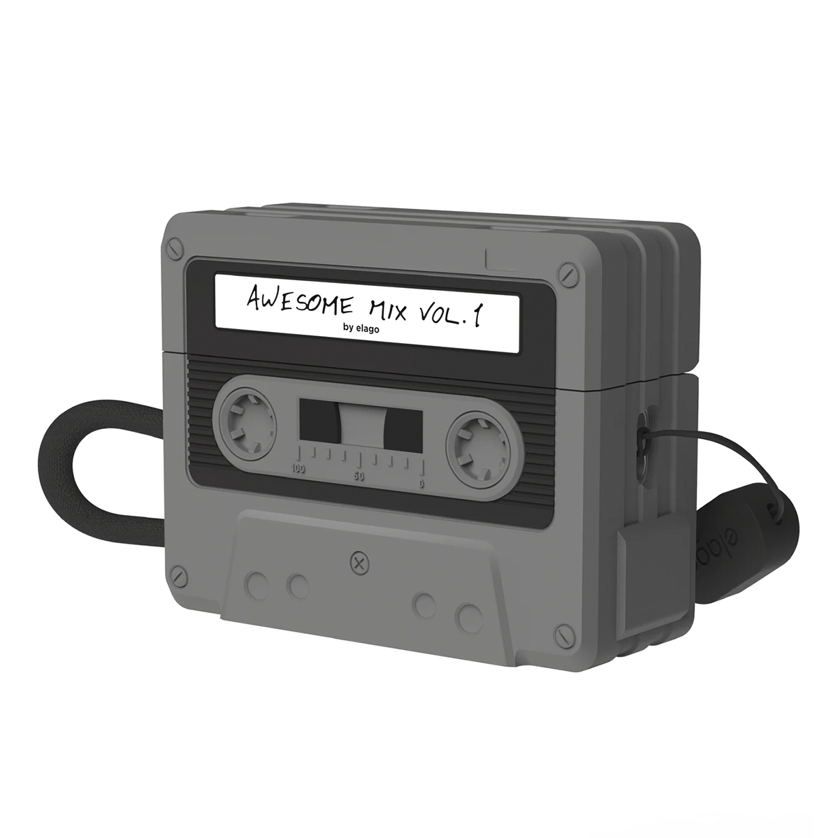 Чехол Elago Cassette Tape Case for Airpods Pro 2nd Gen - Black (EAPP2TAPE-BK+STR-BK)