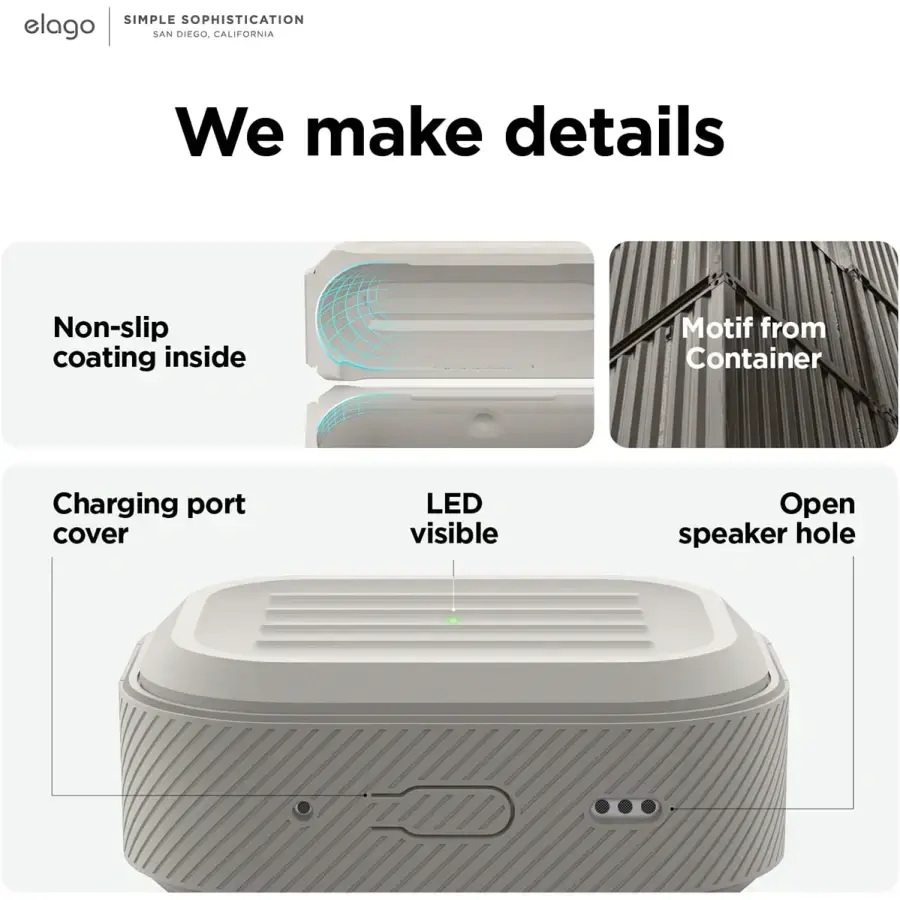 Чехол Elago Armor Case for Airpods Pro 2nd Gen - Stone (EAPP2C-ARMOR-ST)