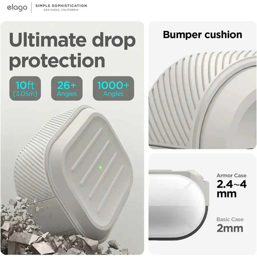 Чехол Elago Armor Case for Airpods Pro 2nd Gen - Stone (EAPP2C-ARMOR-ST)