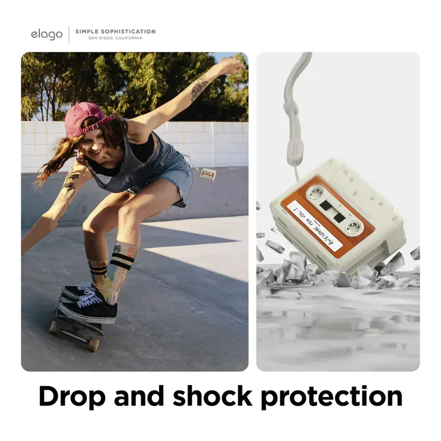 Чохол Elago Cassette Tape Case for Airpods Pro 2nd Gen - Classic White (EAPP2TAPE-CWHRD+STR-IV)