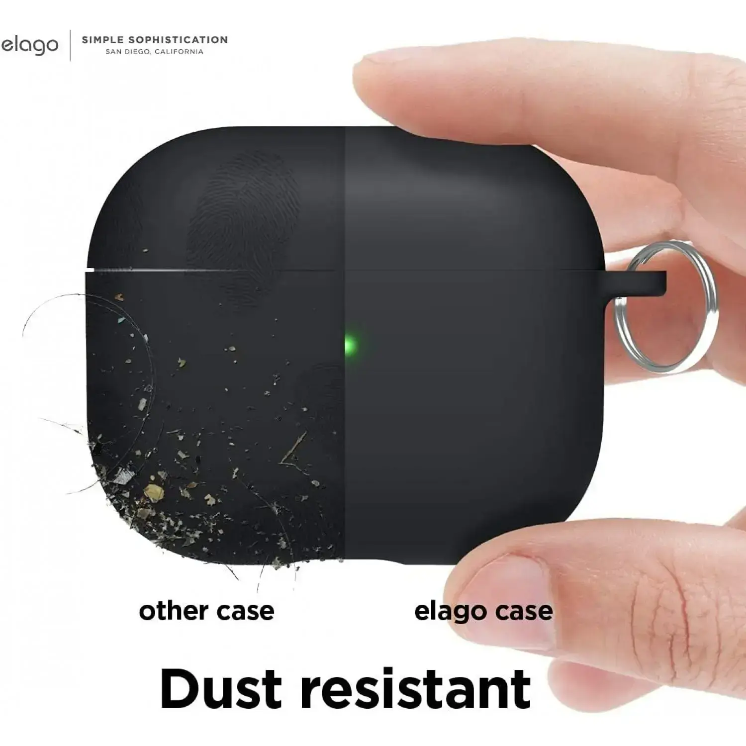 Чохол Elago Liquid Hybrid Case with Keychain for Airpods 3rd Gen - Black (EAP3RH-HANG-BK)