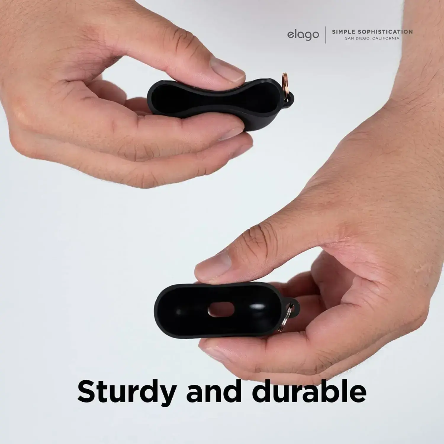 Чохол Elago Liquid Hybrid Case with Keychain for Airpods 3rd Gen - Black (EAP3RH-HANG-BK)