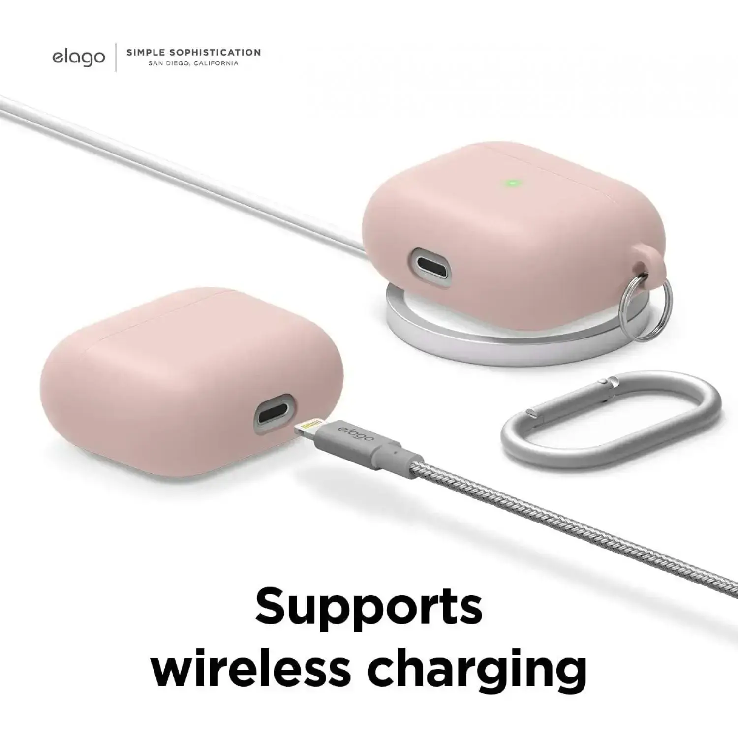 Чохол Elago Liquid Hybrid Case with Keychain for Airpods 3rd Gen - Lovely Pink (EAP3RH-HANG-LPK)
