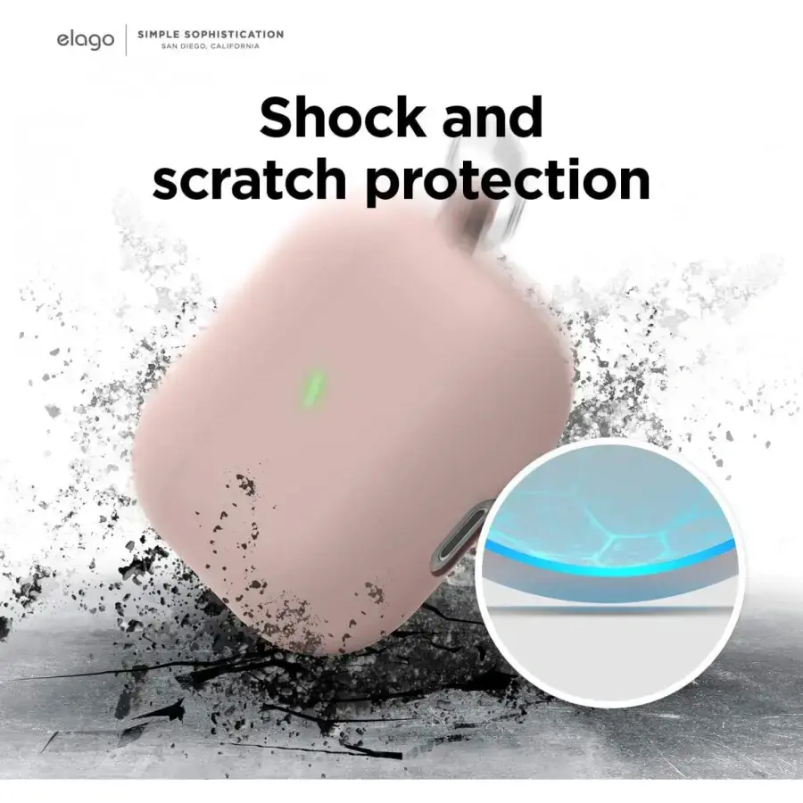 Чохол Elago Liquid Hybrid Case with Keychain for Airpods 3rd Gen - Lovely Pink (EAP3RH-HANG-LPK)