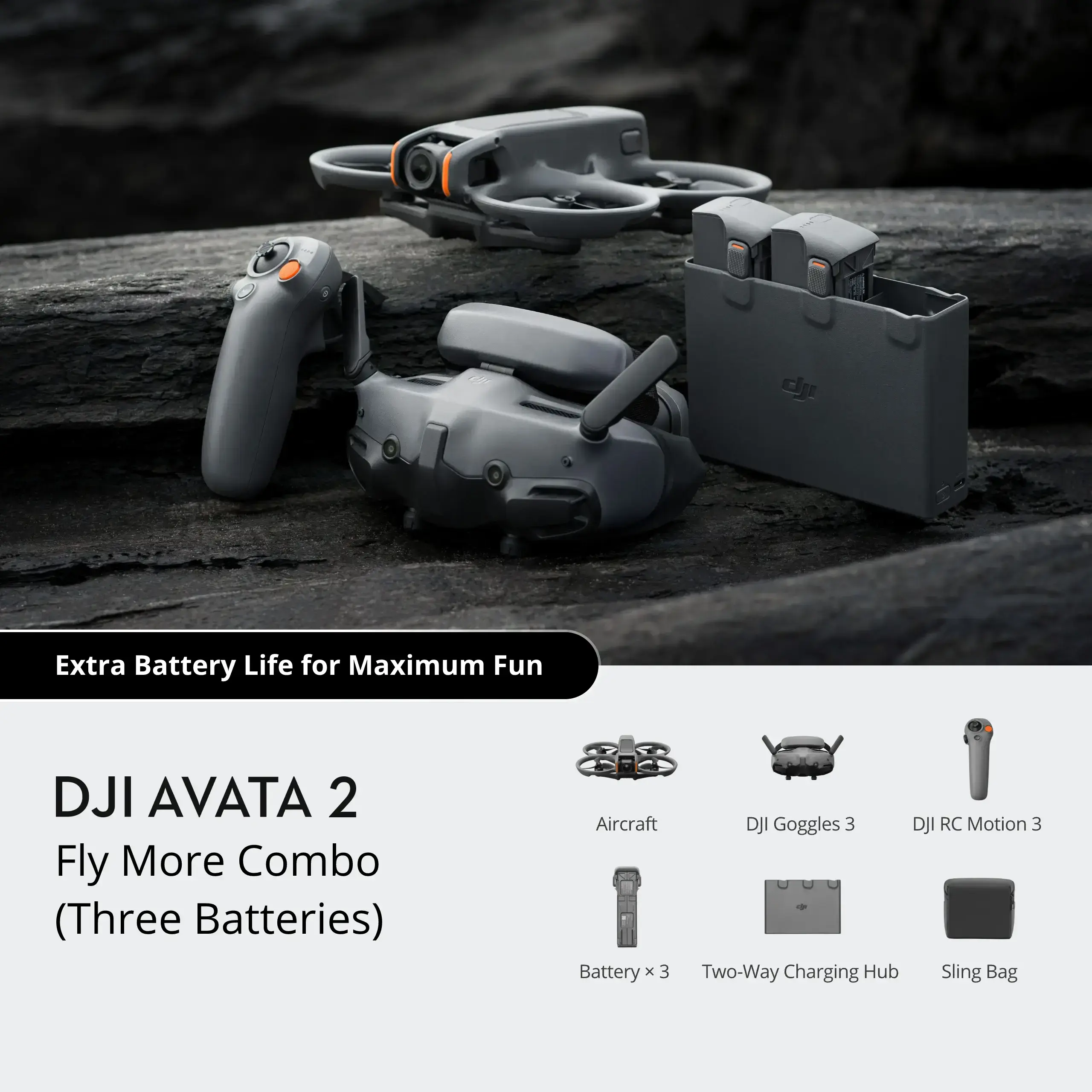 Квадрокоптер DJI Avata 2 Fly More Combo [Three Batteries] (CP.FP.00000151.02)
