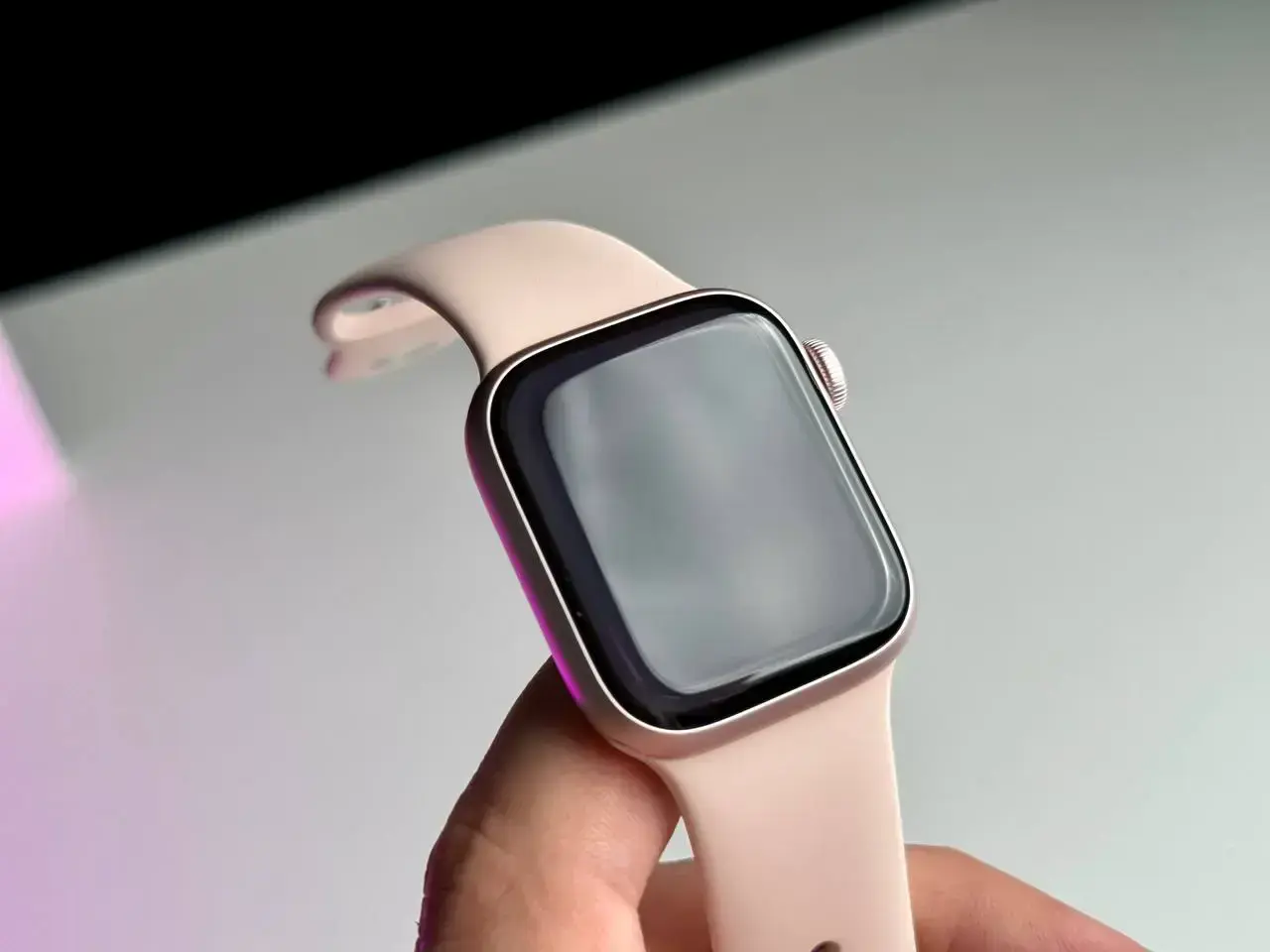 NEW NO BOX Apple Watch Series 9 GPS 41mm Pink Aluminum Case with Light Pink Sport Band - S/M (MR933)