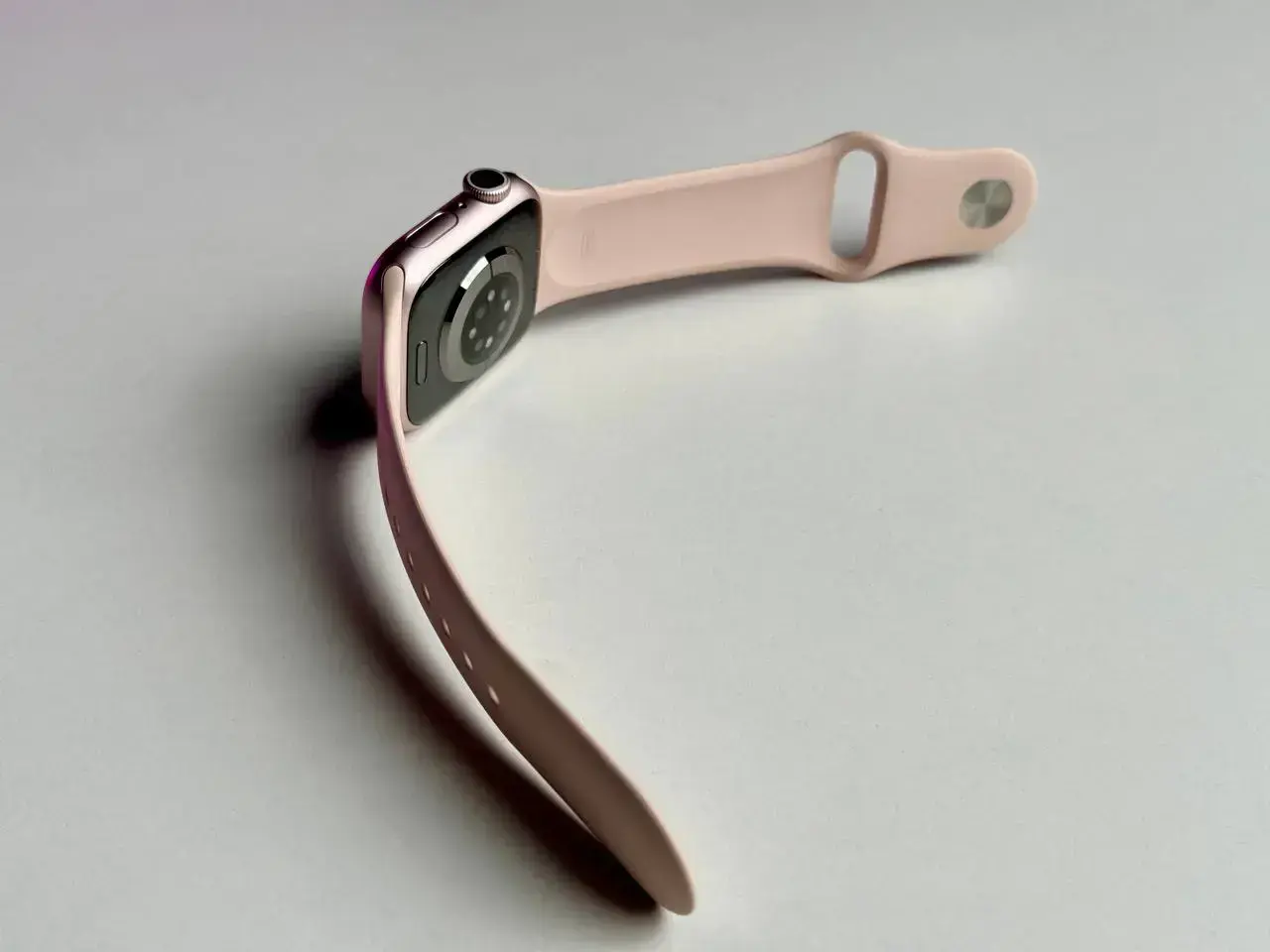 NEW NO BOX Apple Watch Series 9 GPS 41mm Pink Aluminum Case with Light Pink Sport Band - S/M (MR933)