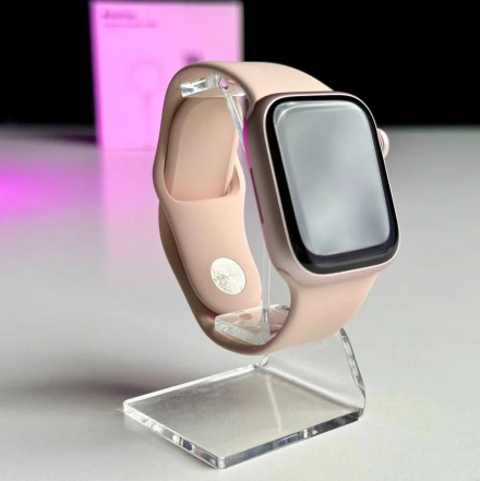 NEW NO BOX Apple Watch Series 9 GPS 41mm Pink Aluminum Case with Light Pink Sport Band - S/M (MR933)