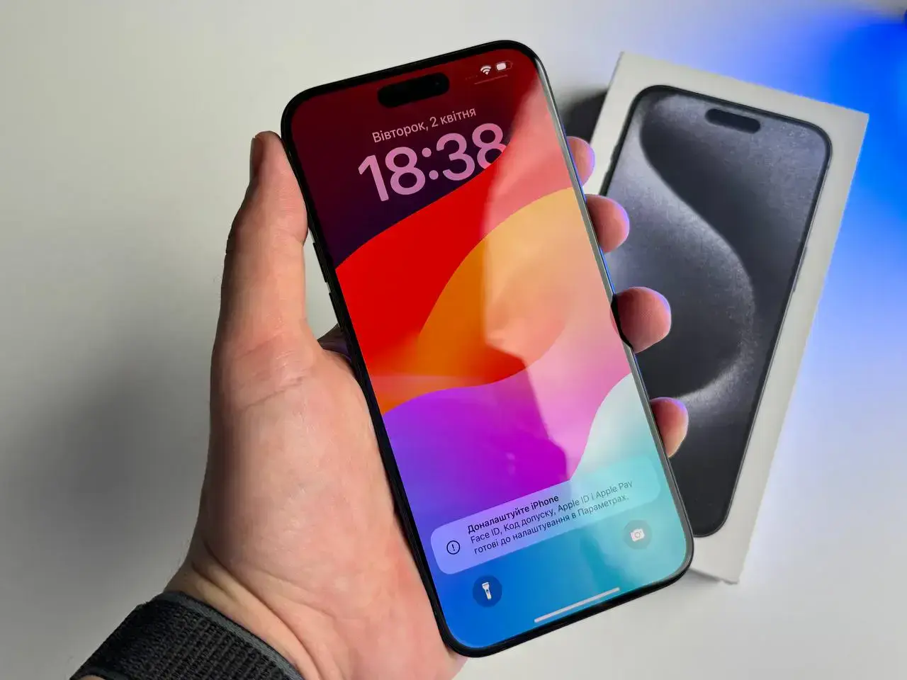 НОВЫЙ, открытая коробка Apple iPhone 15 Pro Max 1TB Blue Titanium (MU7K3)
