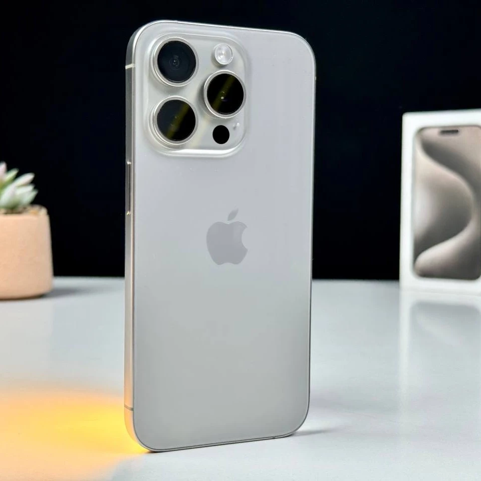 Б.У. Apple iPhone 15 Pro 1TB Natural Titanium (MTVF3)🔋96%(Комплект – полный | гарантия – 3 мес.)