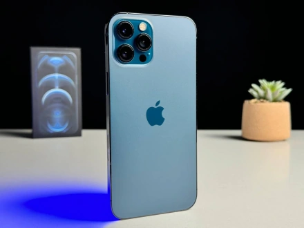 Б/У Apple iPhone 12 Pro Max 512GB Pacific Blue (MGCT3, MGDL3) - Состояние: хороший | Аккумулятор: 100% | Комплект: коробка | Гарантія: 1 мес.
