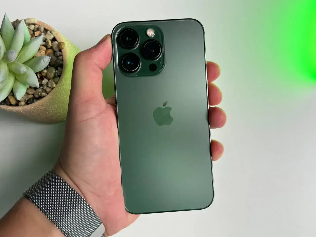 Б/У Apple iPhone 13 Pro 128GB Alpine Green (MNDT3, MNE23) - Состояние: плохой | Аккумулятор: 87% | Комплект: без комплекта | Гарантія: 1 мес.