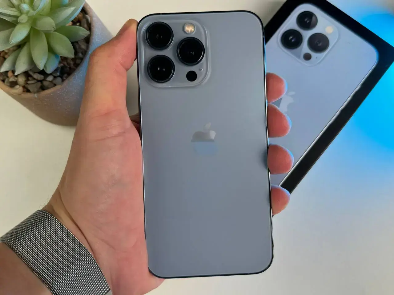 Б/У Apple iPhone 13 Pro 128GB Sierra Blue (MLTT3, MLVD3) - Состояние: хороший | Аккумулятор: 100% | Комплект: коробка | Гарантія: 1 мес.