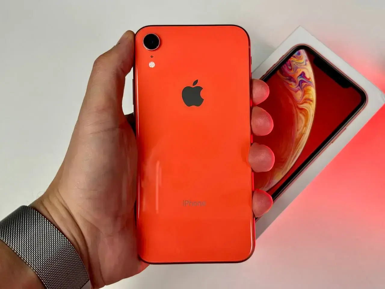 Б/У Apple iPhone XR 64GB Coral (MRY82) - Состояние: хороший | Аккумулятор: 100% | Комплект: коробка, блок питания | Гарантія: 1 мес.