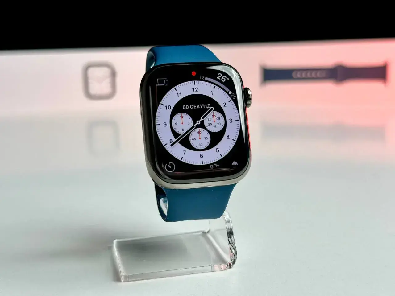 ВЖИВАНИЙ Apple Watch Series 7 GPS + Cellular 45mm Graphite Stainless Steel Case with Abyss Blue Sport Band (MKJH3, MKL23) - Стан: ідеальний | Комплект: повний | Гарантія: 1 міс.